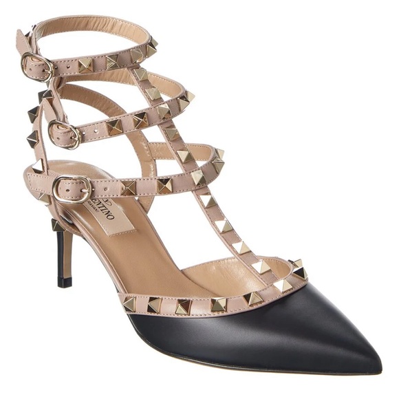 Valentino Rockstud Caged 65 Leather Ankle Strap Pump, size 38.5 - Picture 11 of 12